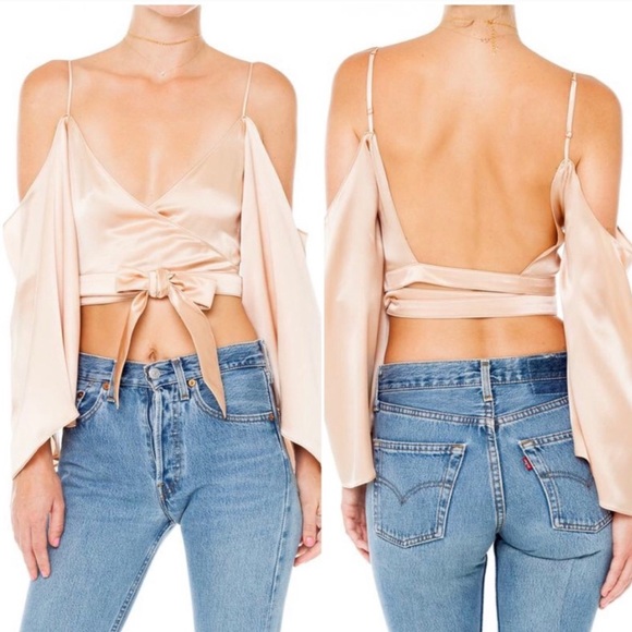 AYAI Casiel 100% silk wrap top - Picture 2 of 2